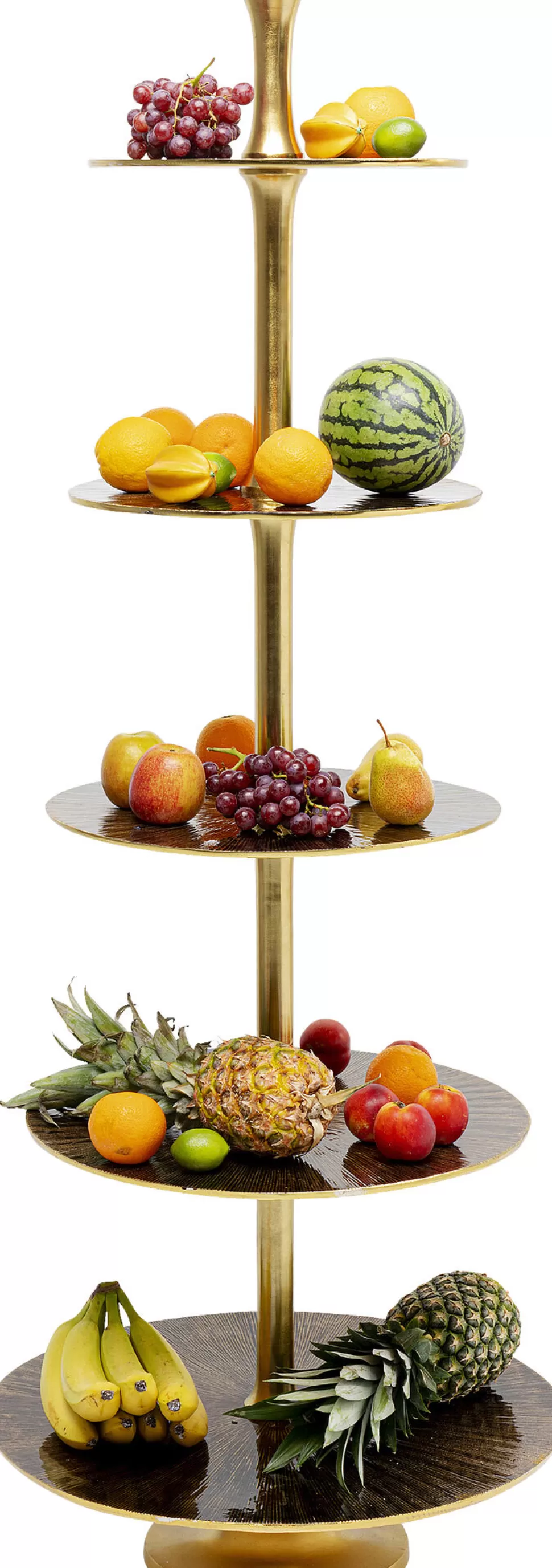 Etażerki-KARE Design Etażerka Wysoka Aluminiowa Złota Ø60x162 Cm