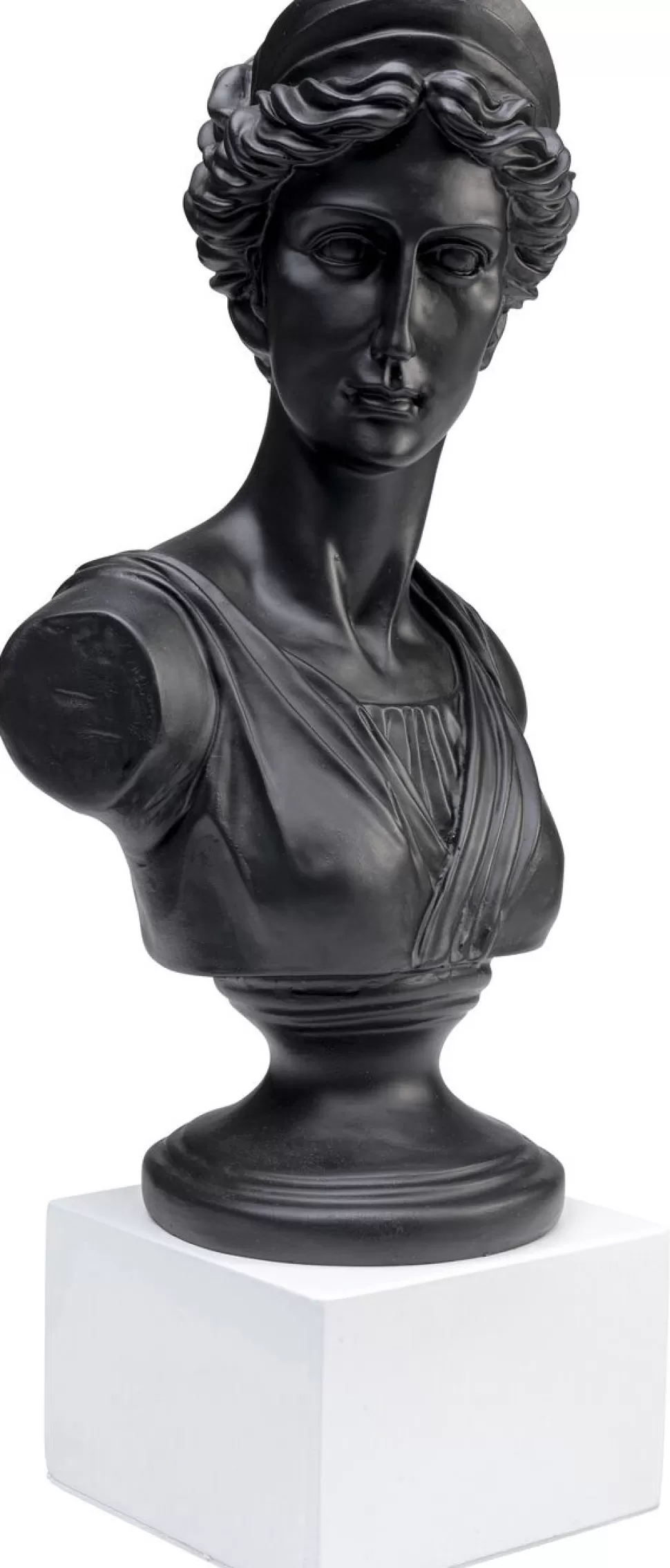 Figurki Dekoracyjne-KARE Design Figurka Dekoracyjna Ancient Beauty 23x50 Cm Czarna - Podstawa Biała