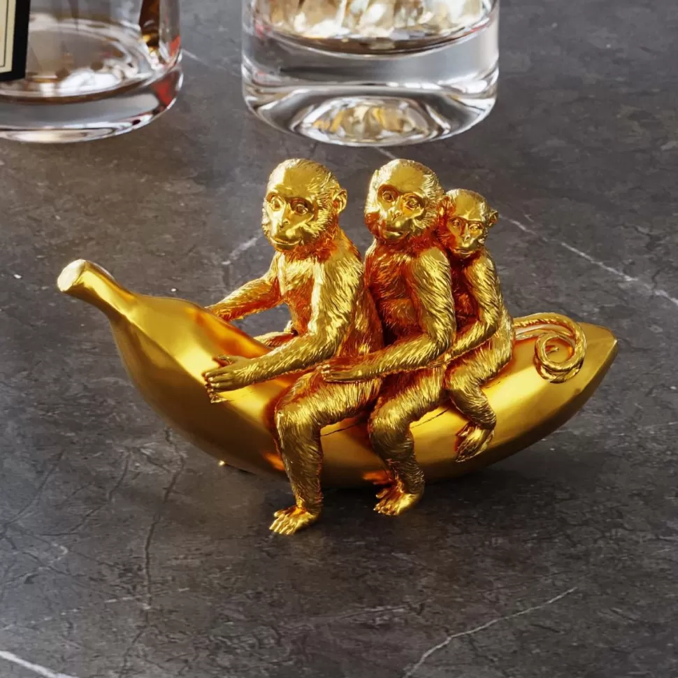 Figurki Dekoracyjne-KARE Design Figurka Dekoracyjna Banana Ride 20x12 Cm Złota
