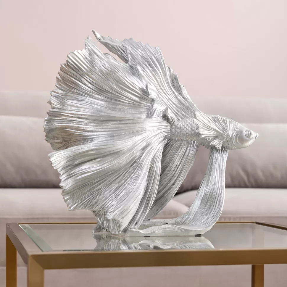 Figurki Dekoracyjne-KARE Design Figurka Dekoracyjna Betta 34x37 Cm Srebrna