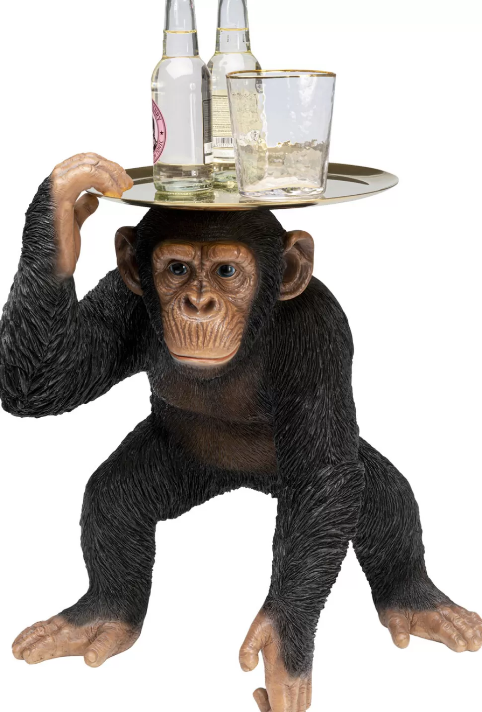 Figurki Dekoracyjne-KARE Design Figurka Dekoracyjna Butler Playing Chimp 45x52 Cm Czarna
