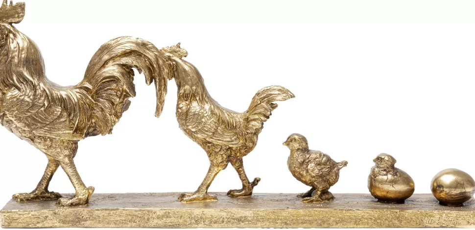 Figurki Dekoracyjne-KARE Design Figurka Dekoracyjna Chicken Evolution 58x28 Cm Złota