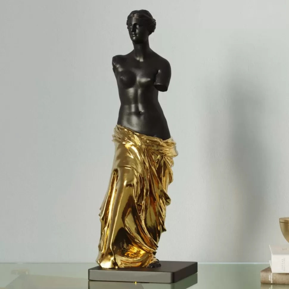 Figurki Dekoracyjne-KARE Design Figurka Dekoracyjna Classic Beauty 14x48 Cm Czarno-złota