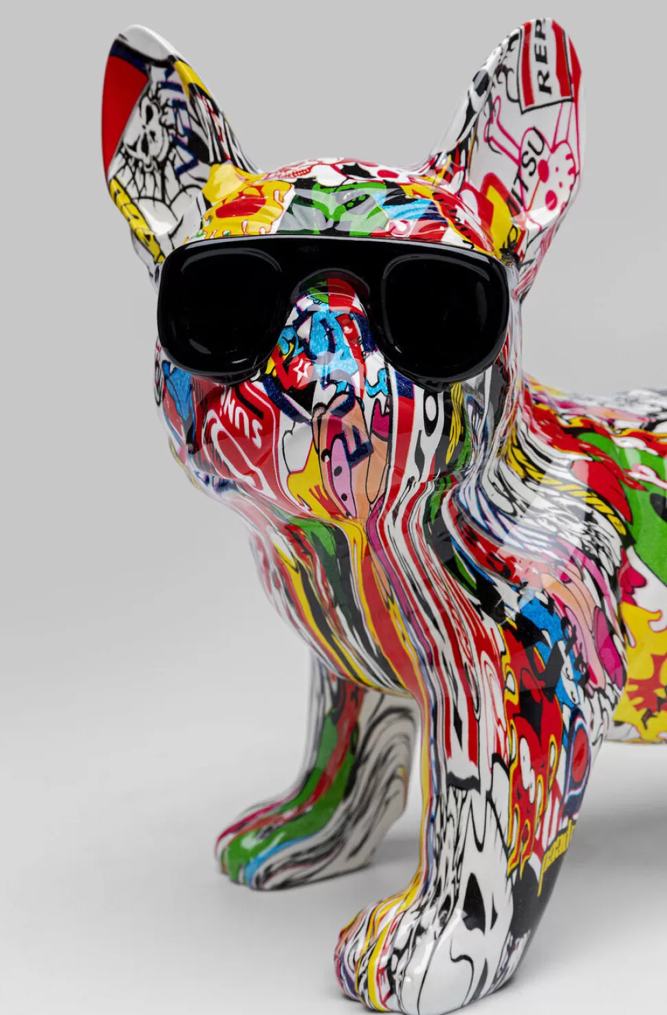 Figurki Dekoracyjne-KARE Design Figurka Dekoracyjna Comic Dog Glasses 25x24 Cm Kolorowa