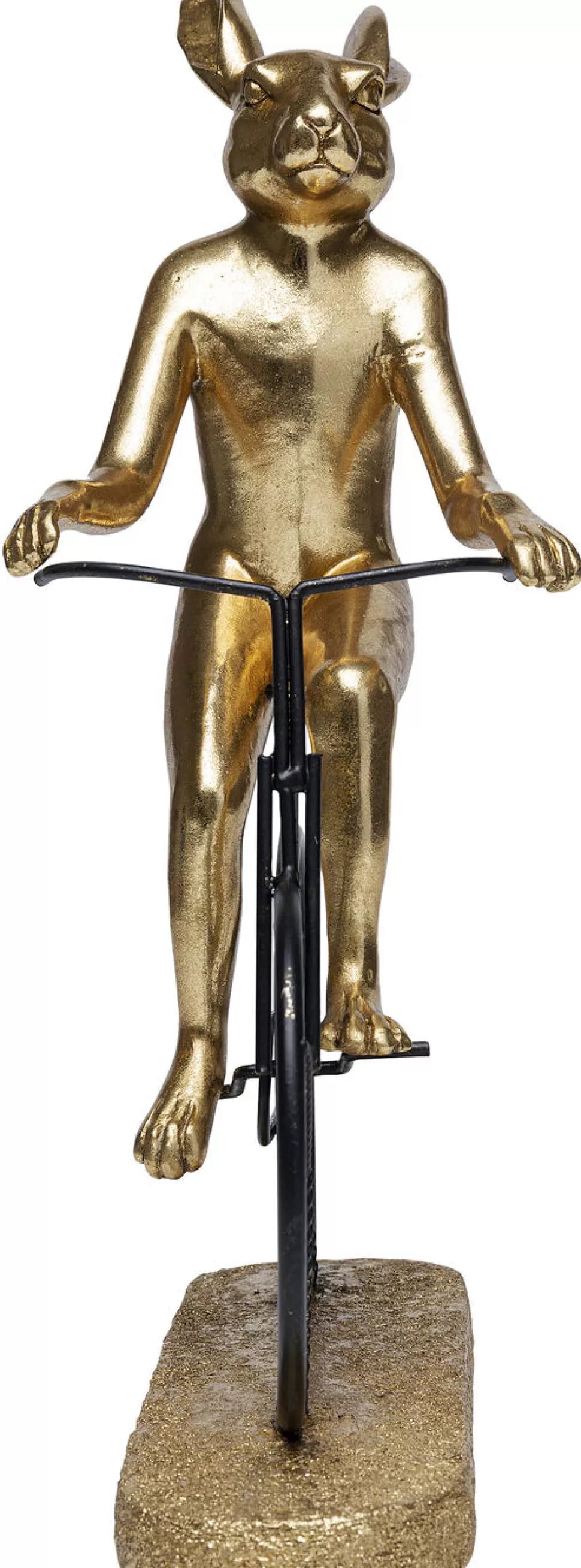 Figurki Dekoracyjne-KARE Design Figurka Dekoracyjna Cyclist Rabbit 29x39 Cm Czarno-złota