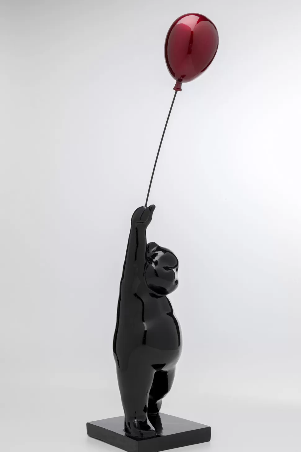 Figurki Dekoracyjne-KARE Design Figurka Dekoracyjna Czarna Miś Z Balonem 17x74 Cm