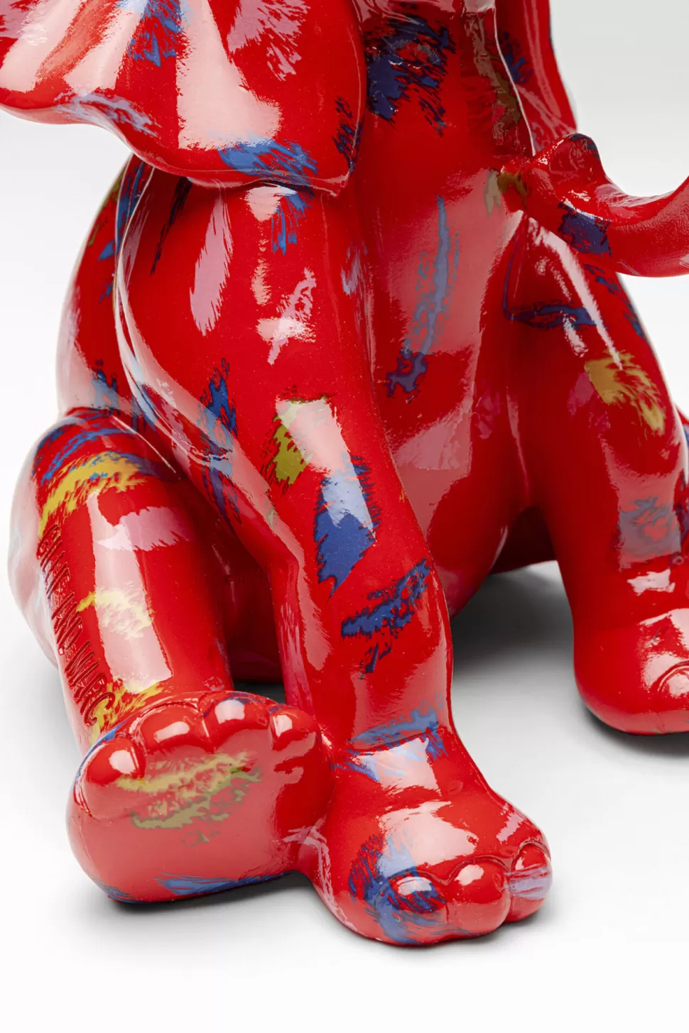 Figurki Dekoracyjne-KARE Design Figurka Dekoracyjna Czerwona Ze Wzorami Słonik 20x18 Cm