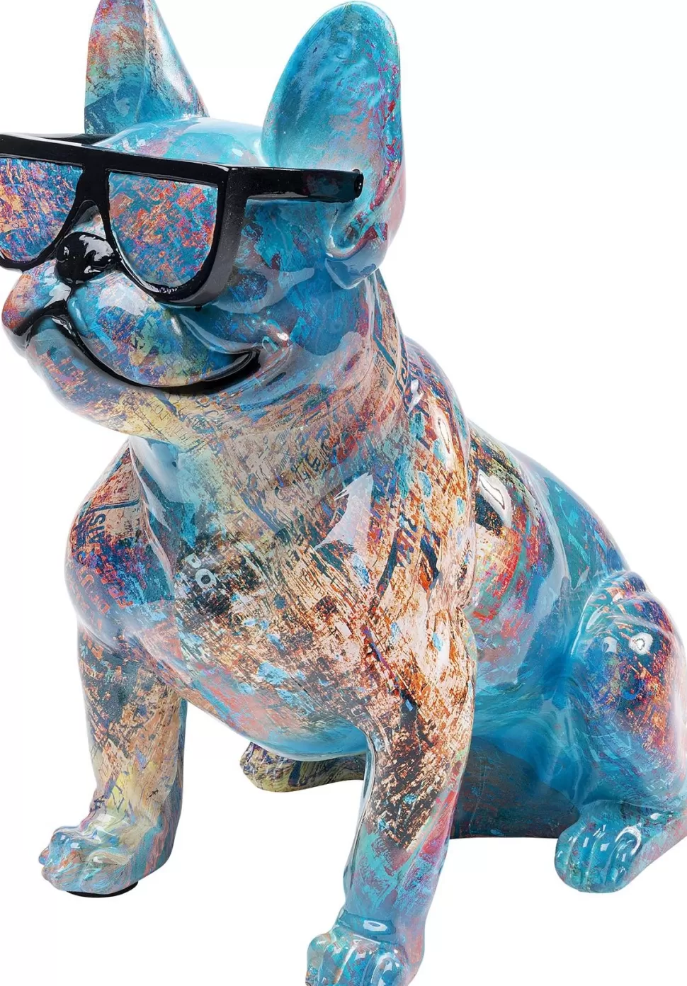 Figurki Dekoracyjne-KARE Design Figurka Dekoracyjna Dog Of Sunglass 30x37 Cm Kolorowa