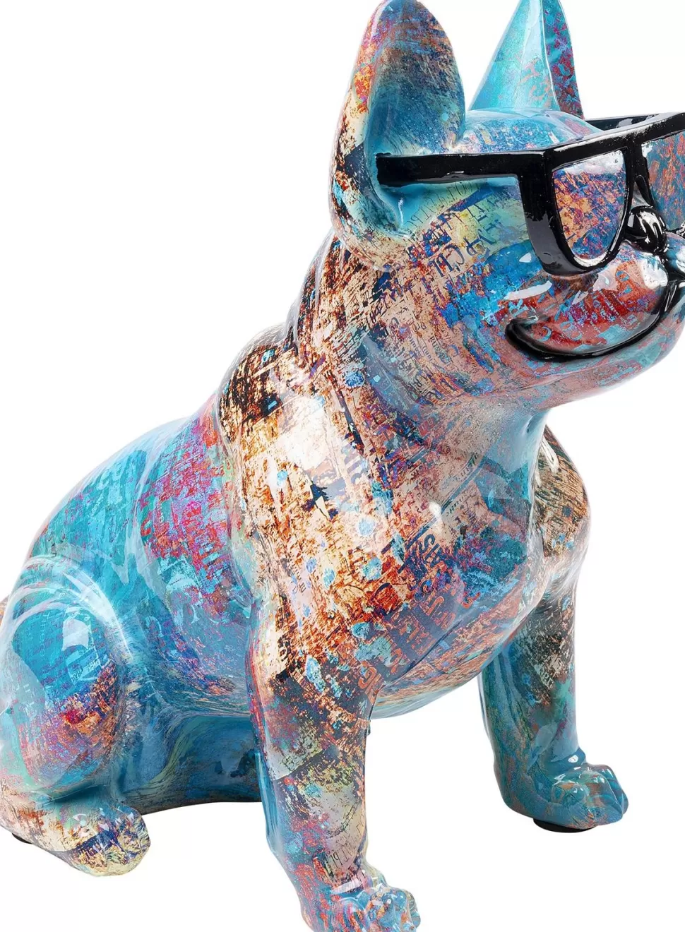 Figurki Dekoracyjne-KARE Design Figurka Dekoracyjna Dog Of Sunglass 30x37 Cm Kolorowa