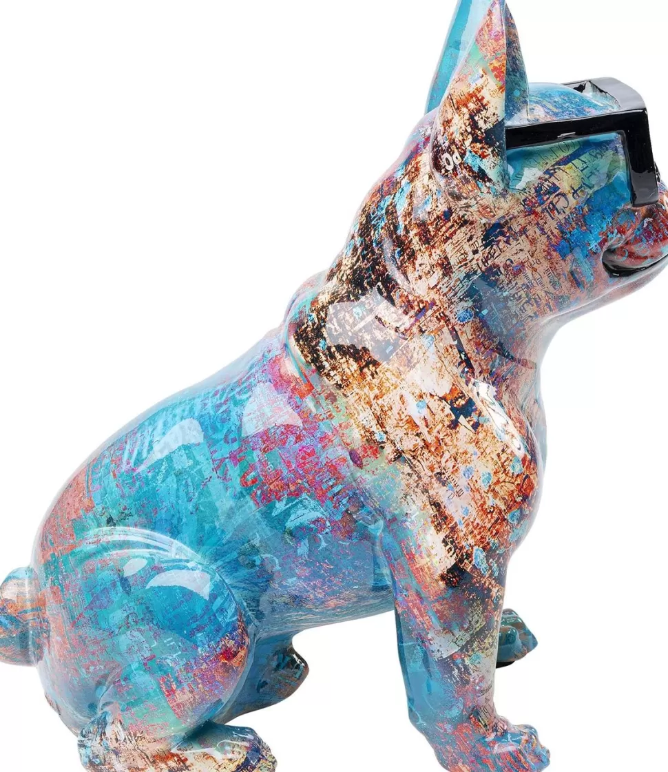 Figurki Dekoracyjne-KARE Design Figurka Dekoracyjna Dog Of Sunglass 30x37 Cm Kolorowa
