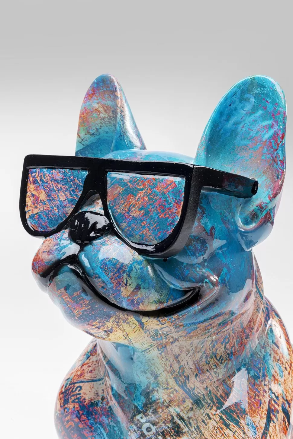 Figurki Dekoracyjne-KARE Design Figurka Dekoracyjna Dog Of Sunglass 30x37 Cm Kolorowa