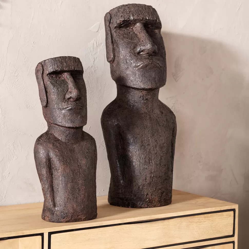 Figurki Dekoracyjne-KARE Design Figurka Dekoracyjna Easter Island 80 Cm Szara