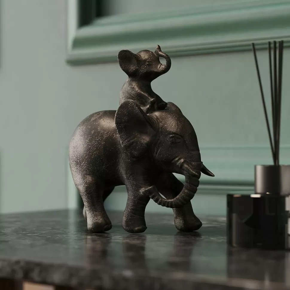 Figurki Dekoracyjne-KARE Design Figurka Dekoracyjna Elephant Dumbo Uno 18x19 Cm Brązowa