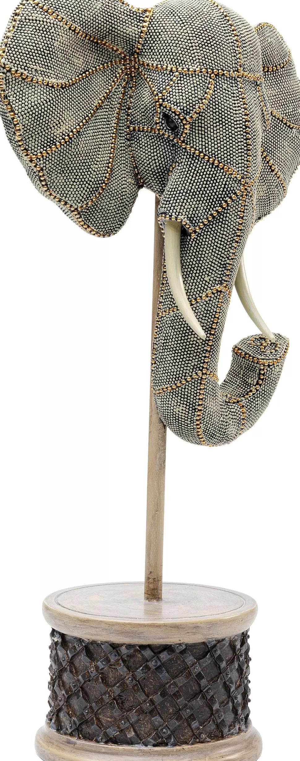 Figurki Dekoracyjne-KARE Design Figurka Dekoracyjna Elephant Head Pearls 28x49 Cm Kolorowa