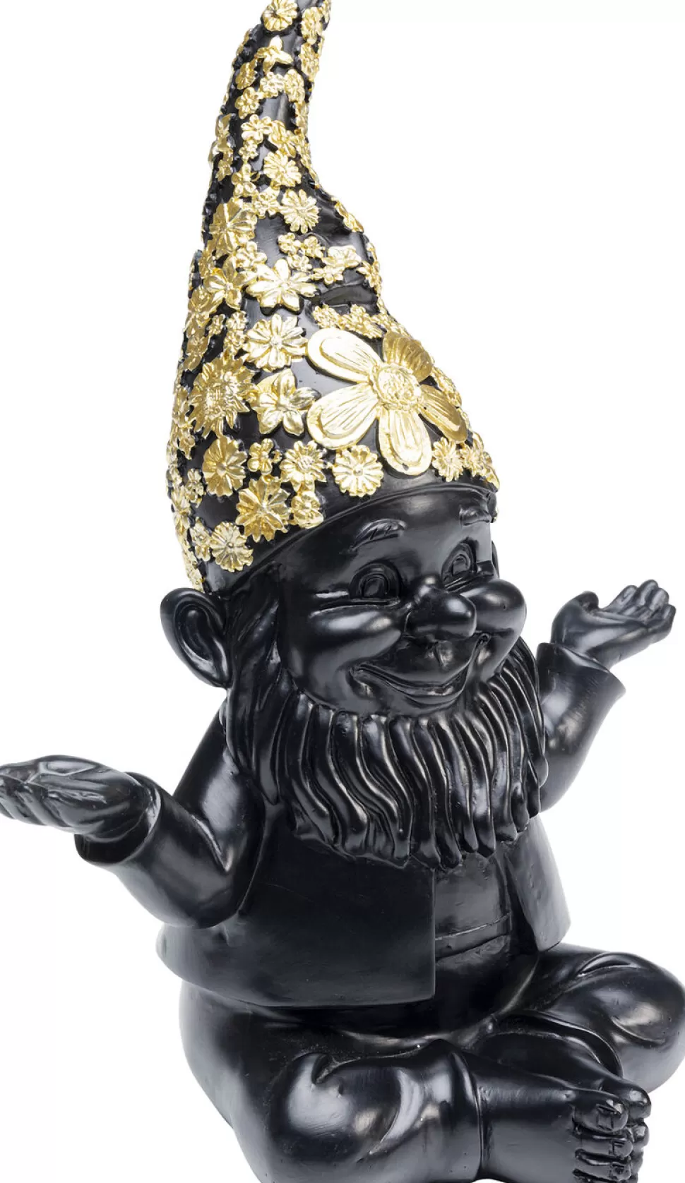 Figurki Dekoracyjne-KARE Design Figurka Dekoracyjna Gnome Meditation 15x19 Cm Czarno-złota
