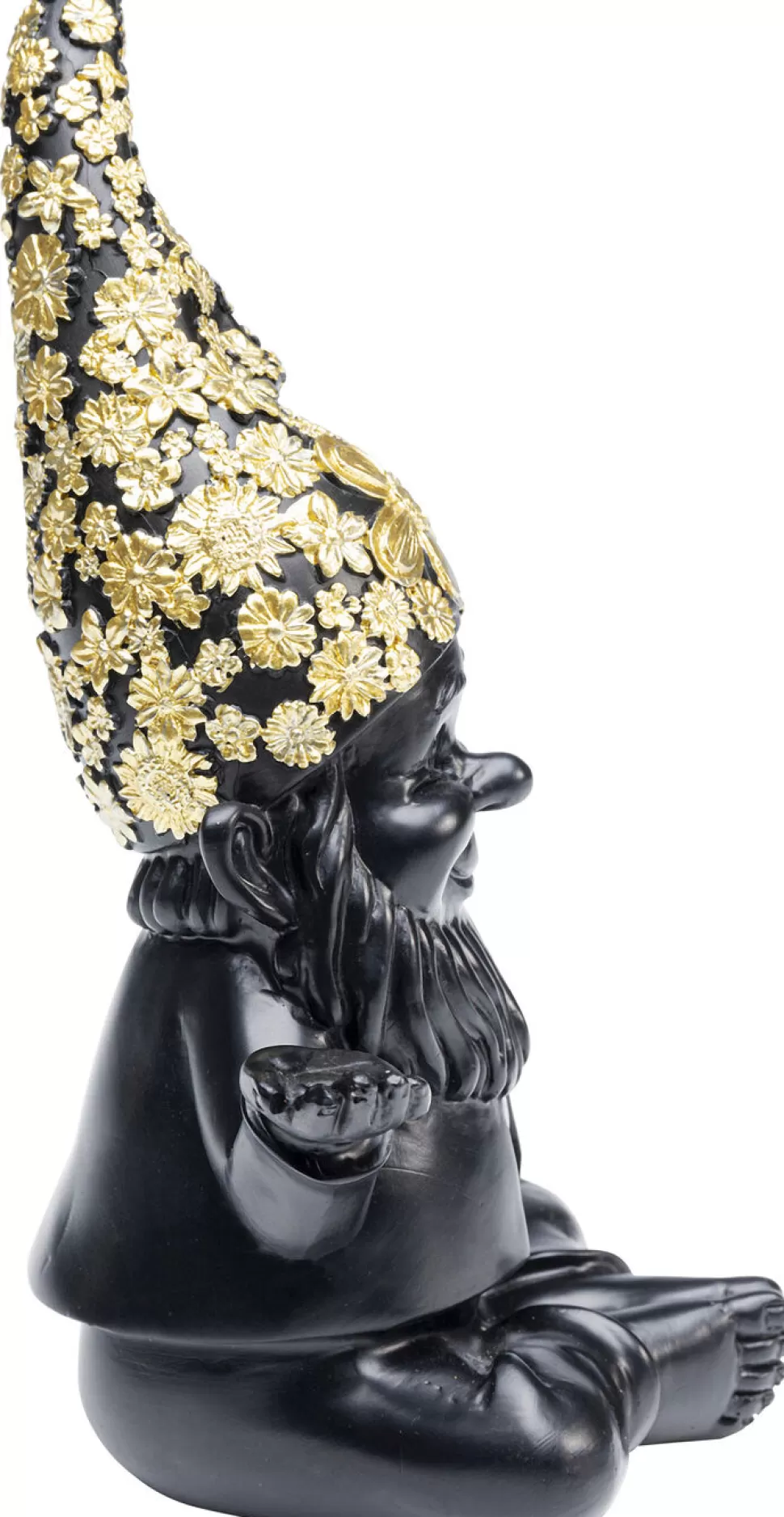 Figurki Dekoracyjne-KARE Design Figurka Dekoracyjna Gnome Meditation 15x19 Cm Czarno-złota