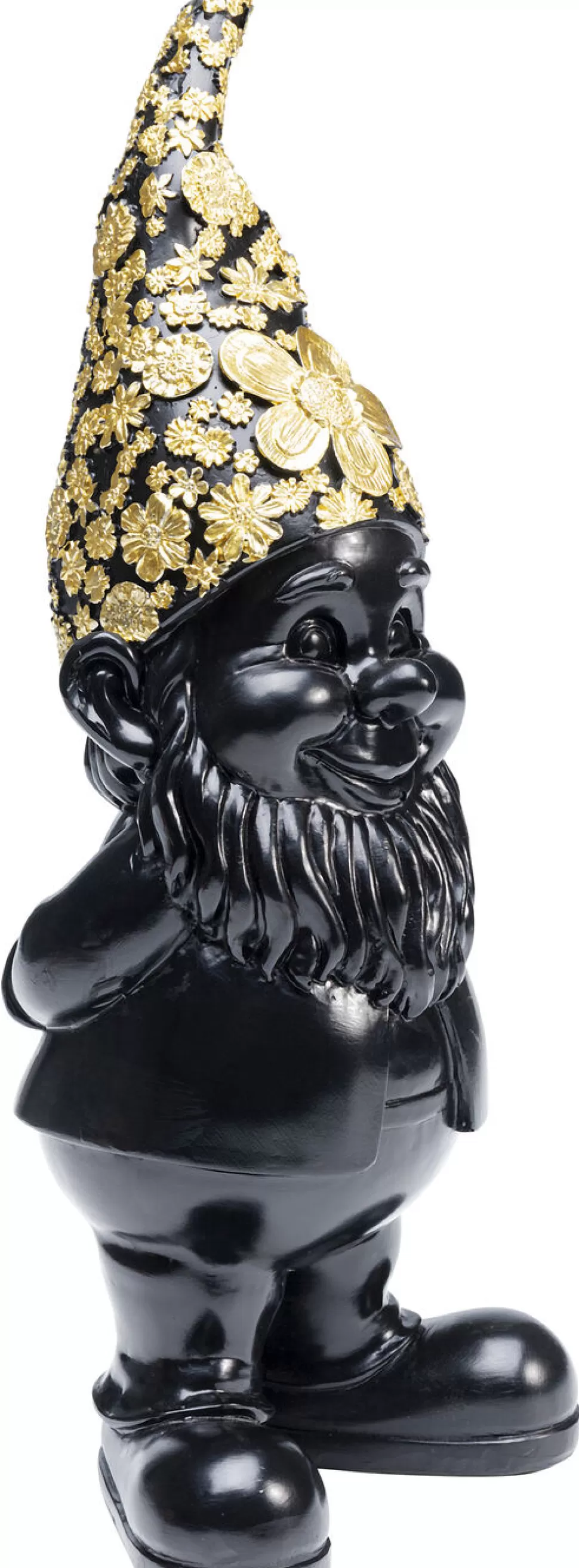 Figurki Dekoracyjne-KARE Design Figurka Dekoracyjna Gnome Standing 10x30 Cm Czarno-złota