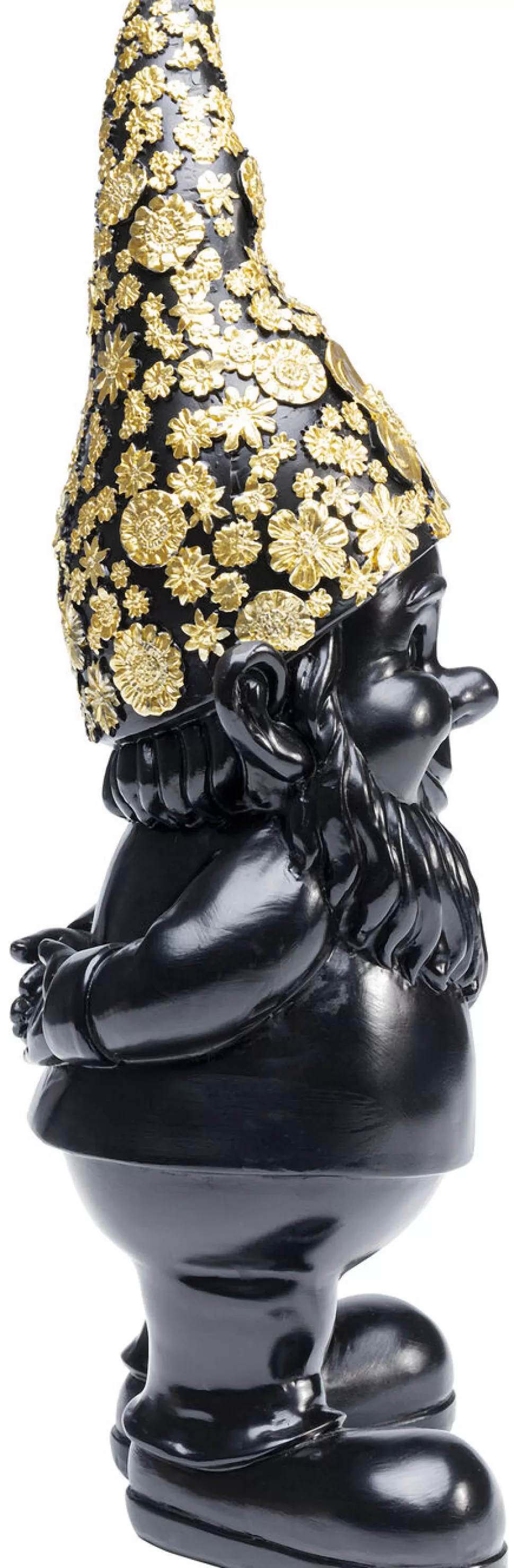 Figurki Dekoracyjne-KARE Design Figurka Dekoracyjna Gnome Standing 10x30 Cm Czarno-złota
