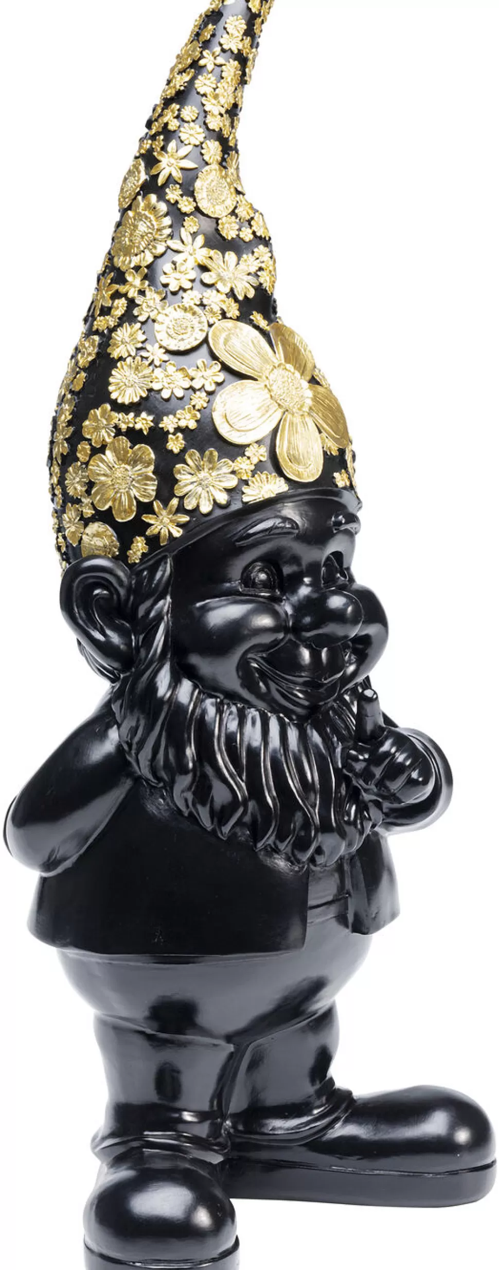 Figurki Dekoracyjne-KARE Design Figurka Dekoracyjna Gnome Standing 15x46 Cm Czarno-złota
