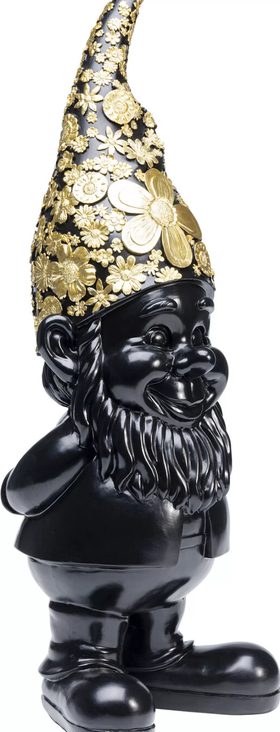 Figurki Dekoracyjne-KARE Design Figurka Dekoracyjna Gnome Standing 20x61 Cm Czarno-złota