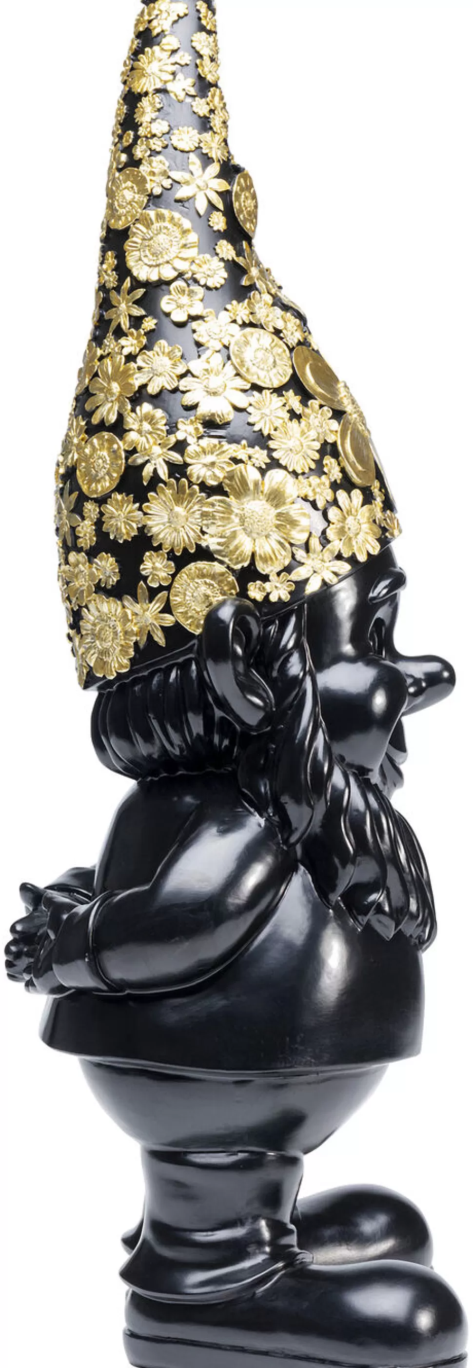 Figurki Dekoracyjne-KARE Design Figurka Dekoracyjna Gnome Standing 20x61 Cm Czarno-złota