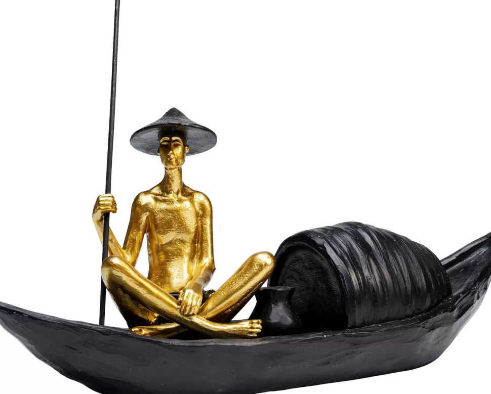 Figurki Dekoracyjne-KARE Design Figurka Dekoracyjna Gondolier 18x17 Cm Czarno-złota