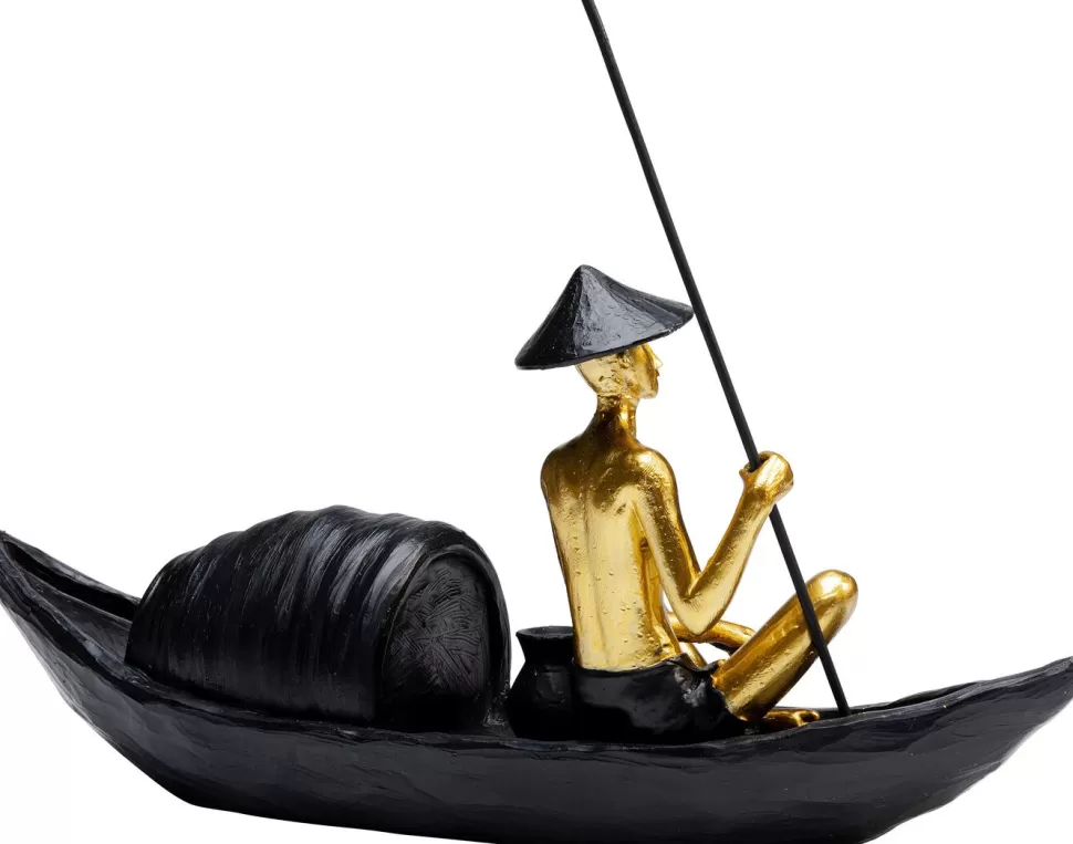 Figurki Dekoracyjne-KARE Design Figurka Dekoracyjna Gondolier 18x17 Cm Czarno-złota