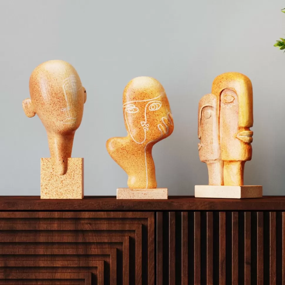 Figurki Dekoracyjne-KARE Design Figurka Dekoracyjna Half A Face 14x30 Cm Brązowa