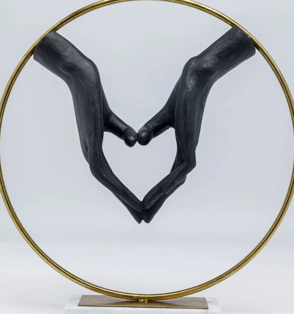 Figurki Dekoracyjne-KARE Design Figurka Dekoracyjna Heart Hand 60x62 Cm Czarno-złota