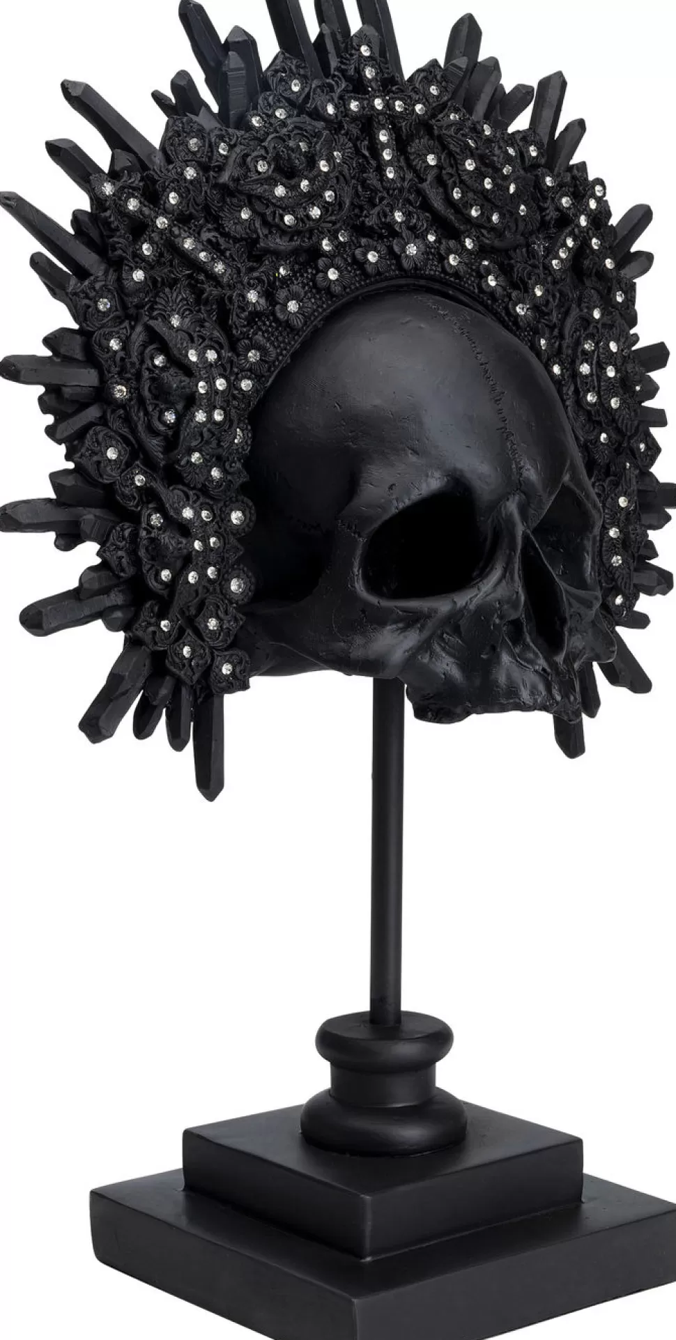 Figurki Dekoracyjne-KARE Design Figurka Dekoracyjna King Skull 32x49 Cm Czarna