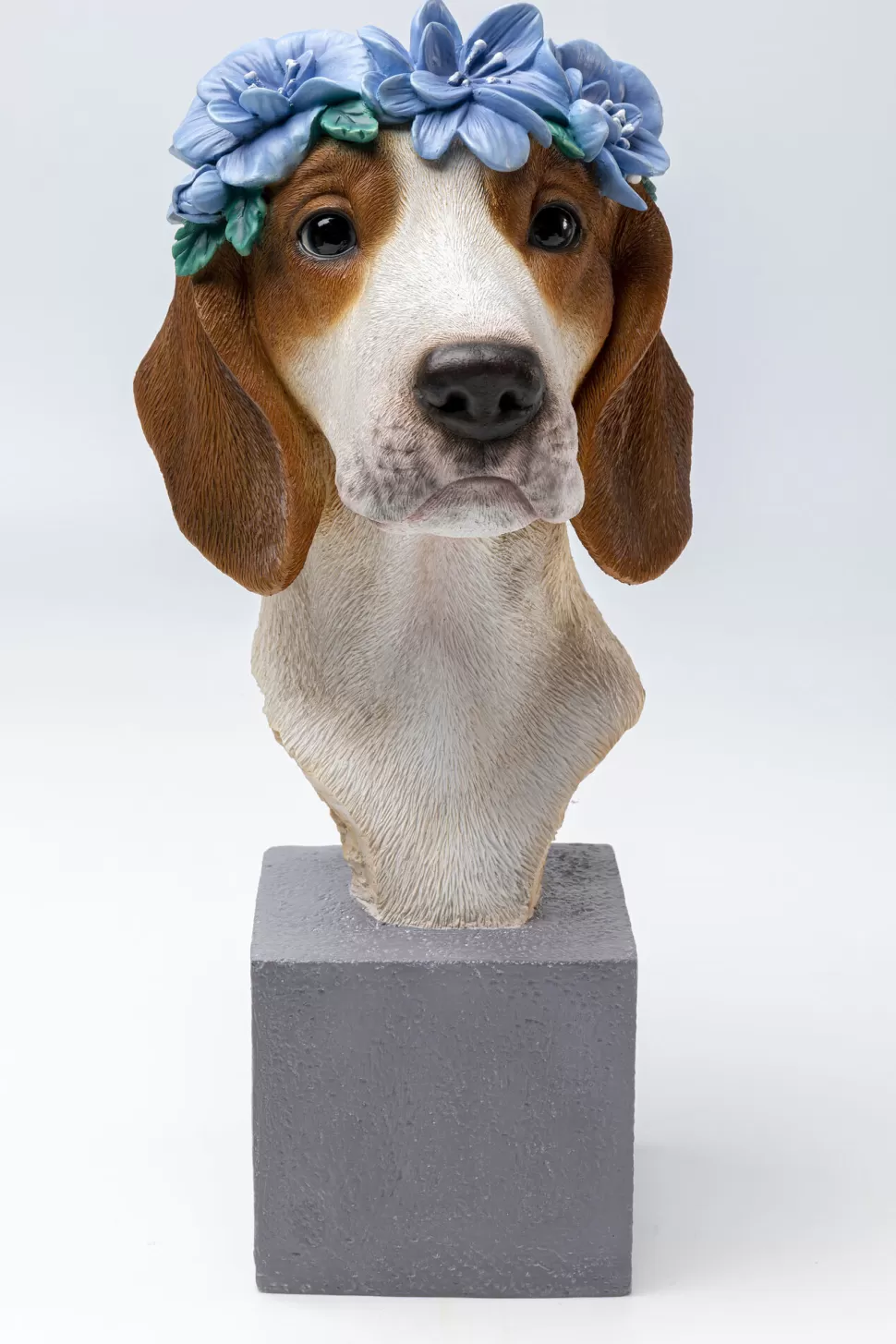 Figurki Dekoracyjne-KARE Design Figurka Dekoracyjna Kolorowa Pies Beagle Z Kwiatami 24x47 Cm