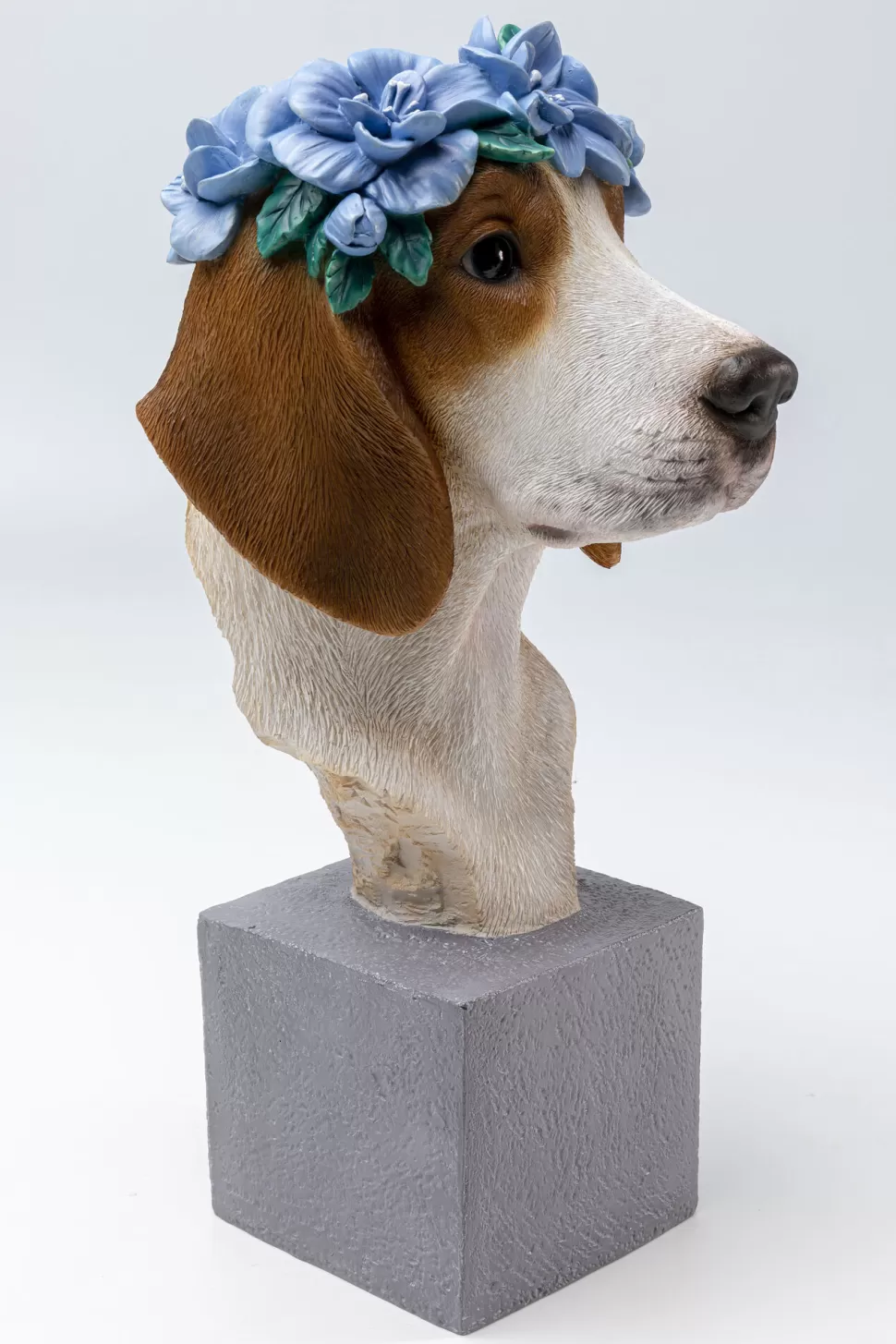 Figurki Dekoracyjne-KARE Design Figurka Dekoracyjna Kolorowa Pies Beagle Z Kwiatami 24x47 Cm