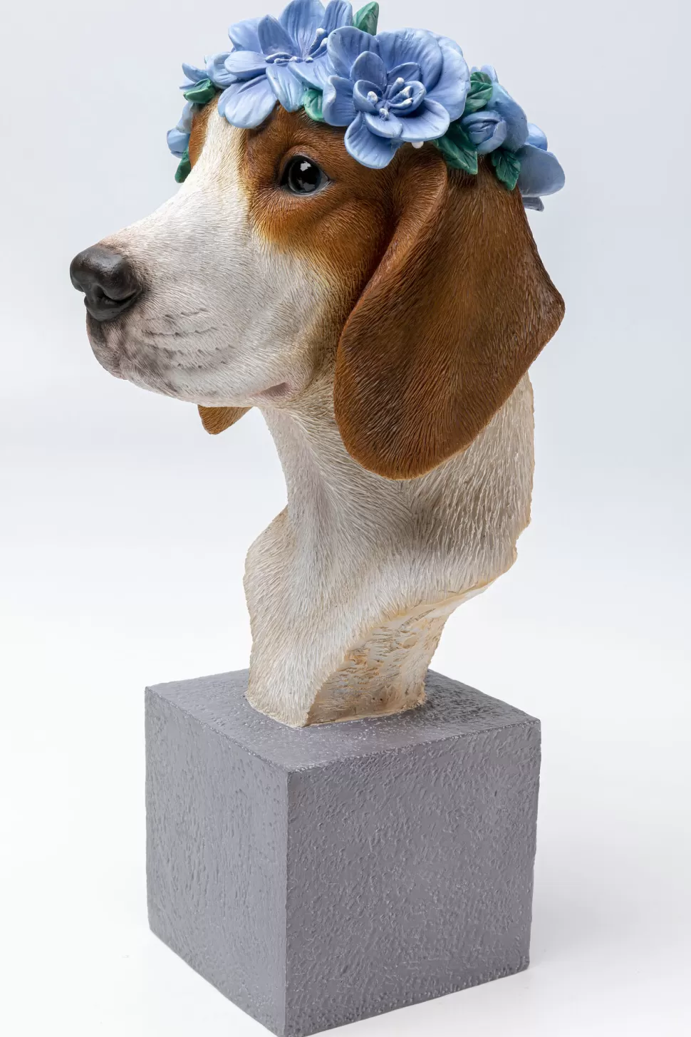 Figurki Dekoracyjne-KARE Design Figurka Dekoracyjna Kolorowa Pies Beagle Z Kwiatami 24x47 Cm