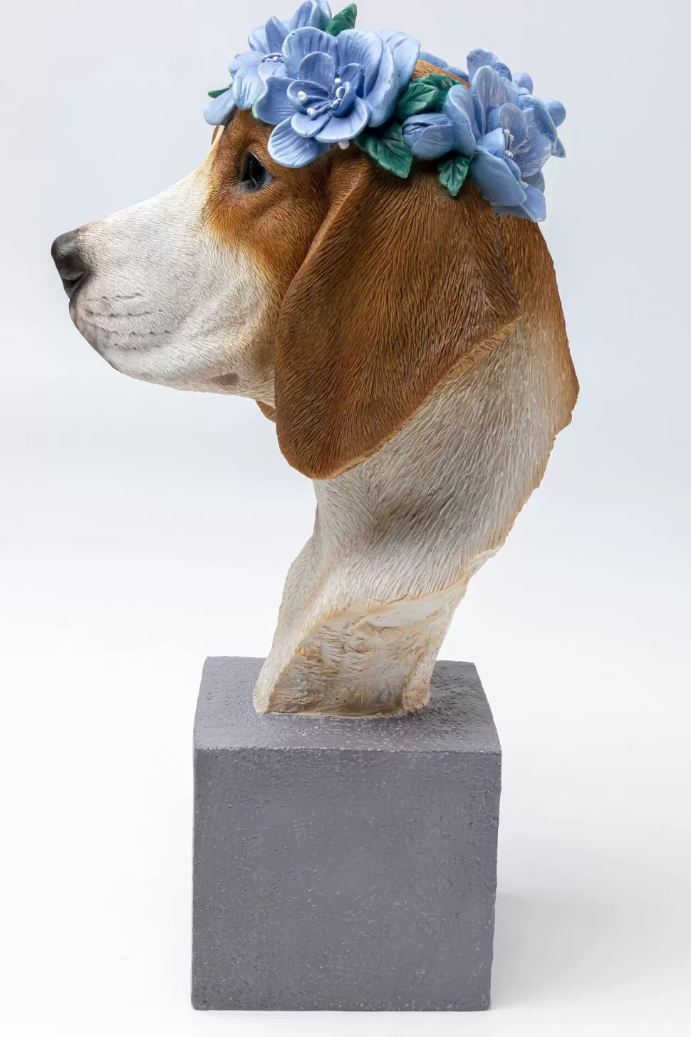 Figurki Dekoracyjne-KARE Design Figurka Dekoracyjna Kolorowa Pies Beagle Z Kwiatami 24x47 Cm