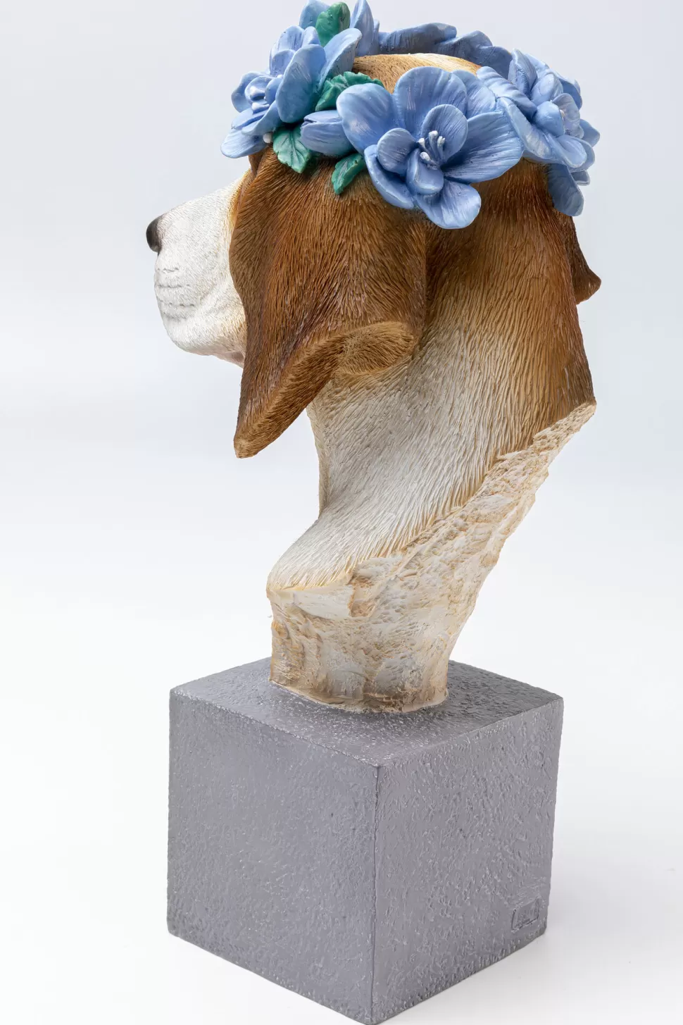 Figurki Dekoracyjne-KARE Design Figurka Dekoracyjna Kolorowa Pies Beagle Z Kwiatami 24x47 Cm