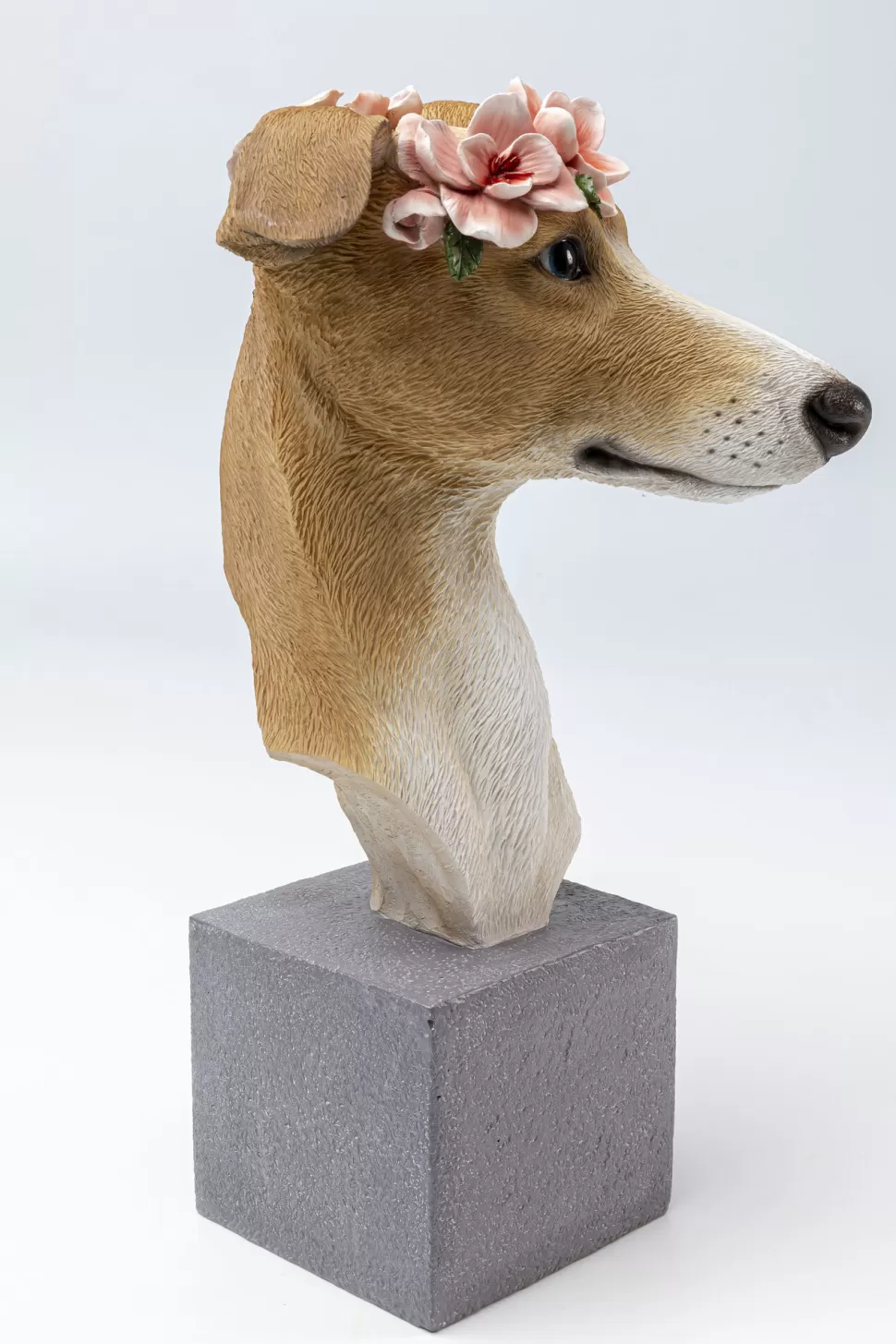 Figurki Dekoracyjne-KARE Design Figurka Dekoracyjna Kolorowa Pies Z Kwiatami 24x47 Cm