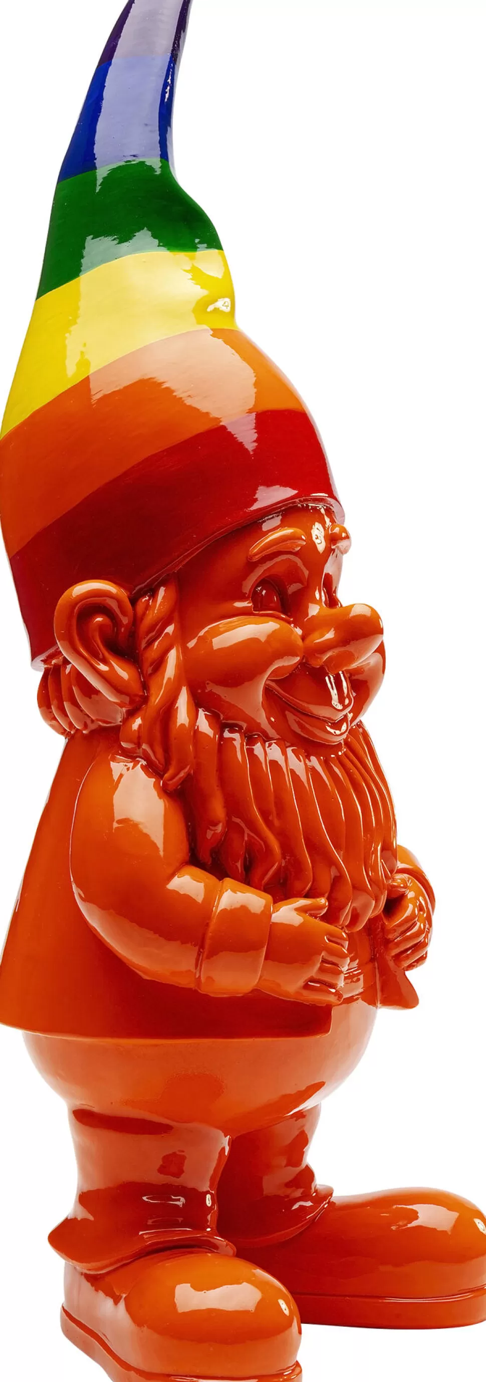 Figurki Dekoracyjne-KARE Design Figurka Dekoracyjna Krasnal Pomarańczowy Czapka Kolorowa 46 Cm