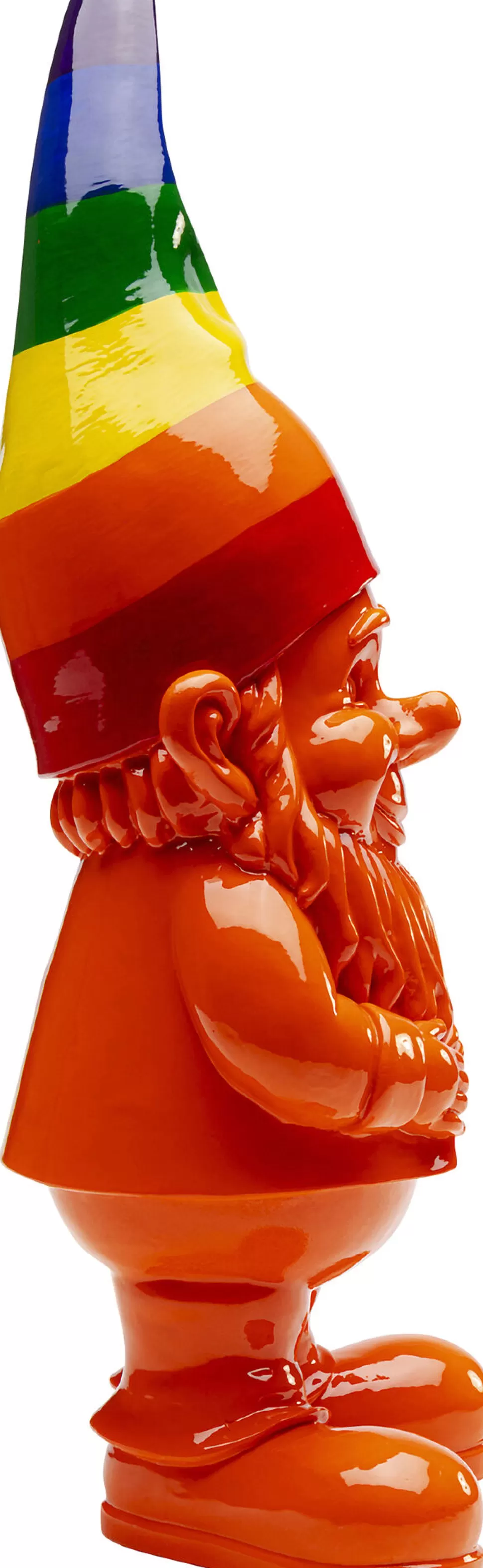 Figurki Dekoracyjne-KARE Design Figurka Dekoracyjna Krasnal Pomarańczowy Czapka Kolorowa 46 Cm
