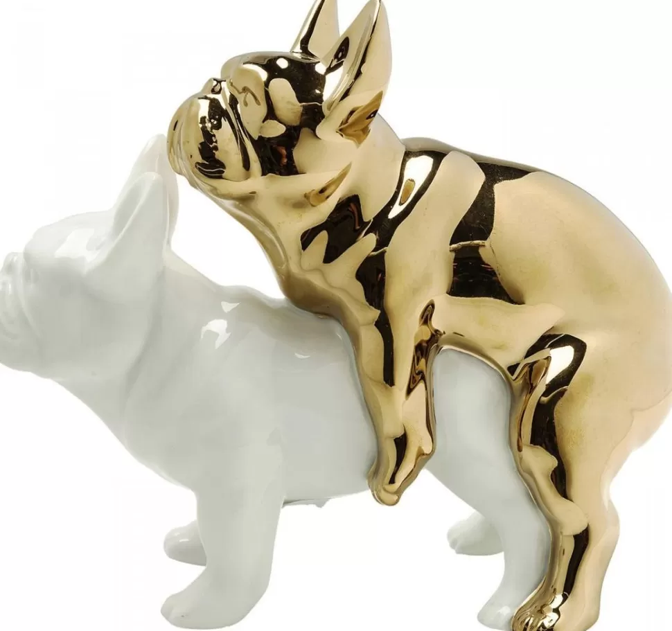 Figurki Dekoracyjne-KARE Design Figurka Dekoracyjna Love Dogs 20x17 Cm Biało-złota