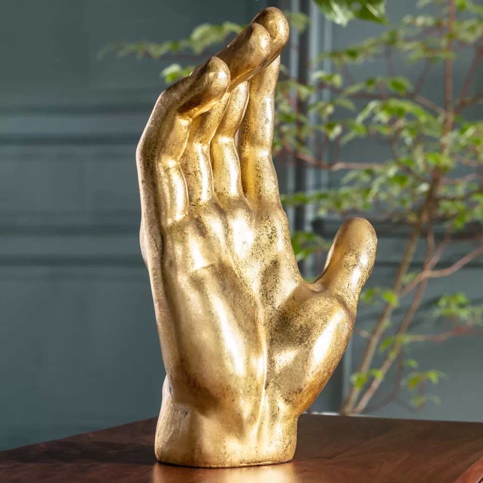 Figurki Dekoracyjne-KARE Design Figurka Dekoracyjna Mano 23x35 Cm Złota