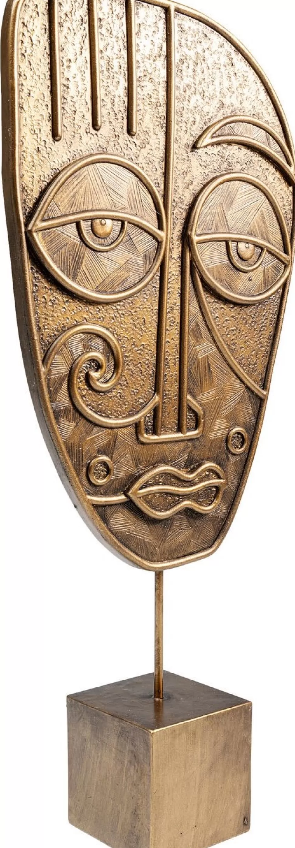 Figurki Dekoracyjne-KARE Design Figurka Dekoracyjna Mask Mathis 18x41 Cm Brązowo-złota