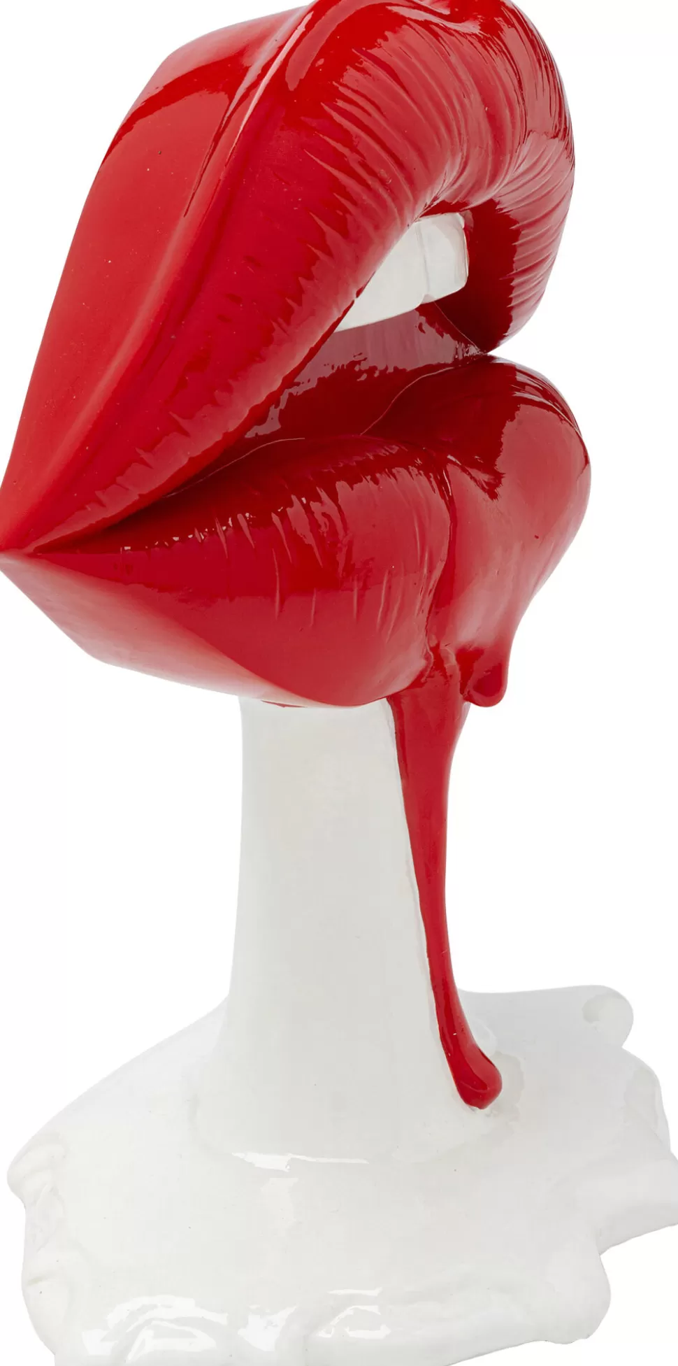 Figurki Dekoracyjne-KARE Design Figurka Dekoracyjna Nowoczesna Usta Czerwono-biała 21x26 Cm