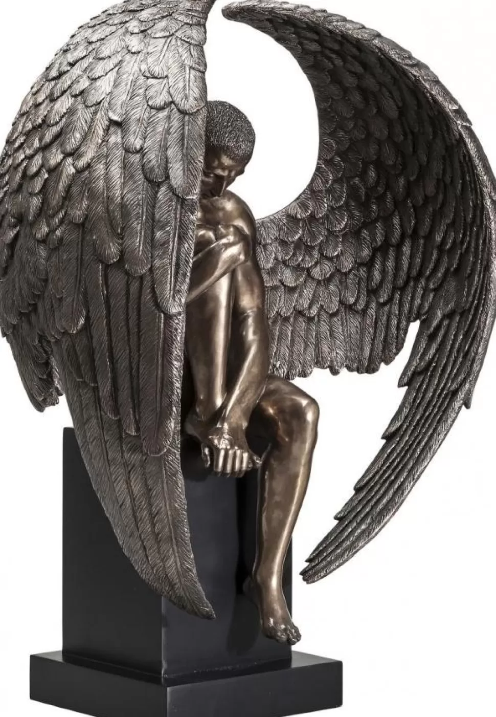 Figurki Dekoracyjne-KARE Design Figurka Dekoracyjna Nude Sad Angel 48x63 Cm Brązowa