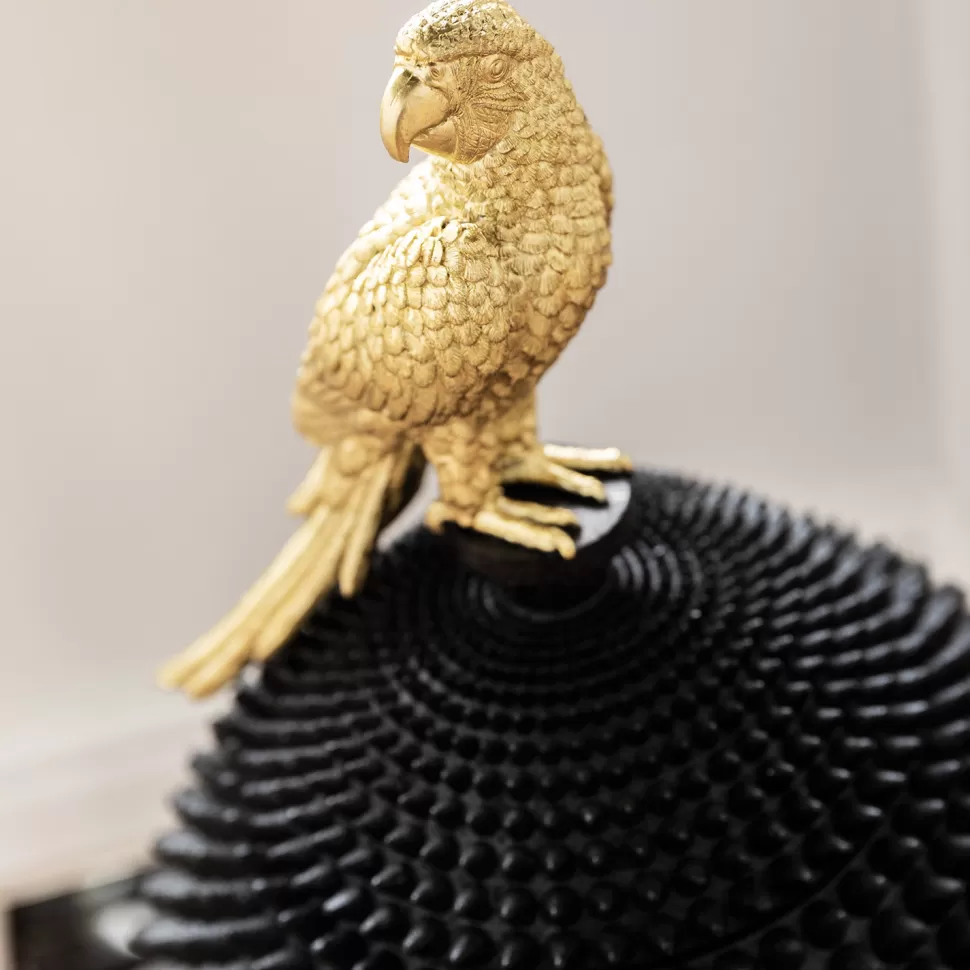 Figurki Dekoracyjne-KARE Design Figurka Dekoracyjna Parrot Ø26x40 Cm Czarno-złota
