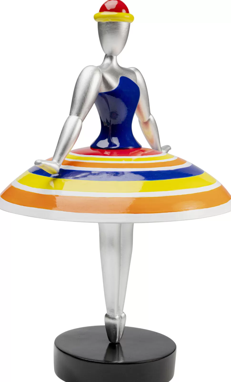 Figurki Dekoracyjne-KARE Design Figurka Dekoracyjna Primabalerina Kolorowa Paski Ø22x35 Cm