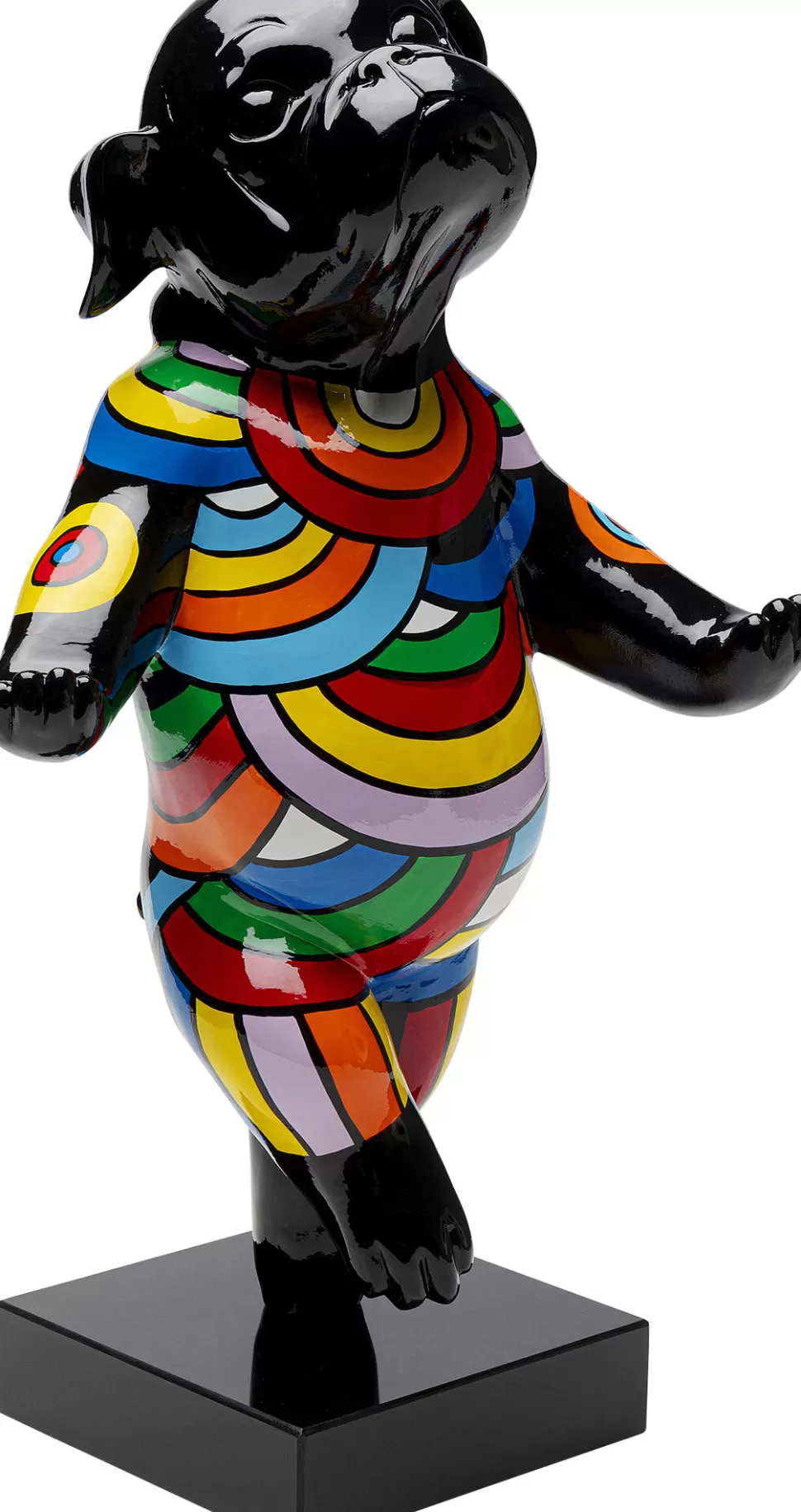 Figurki Dekoracyjne-KARE Design Figurka Dekoracyjna Ręcznie Malowana Kolorowa Tańczący Pies 30x53 Cm