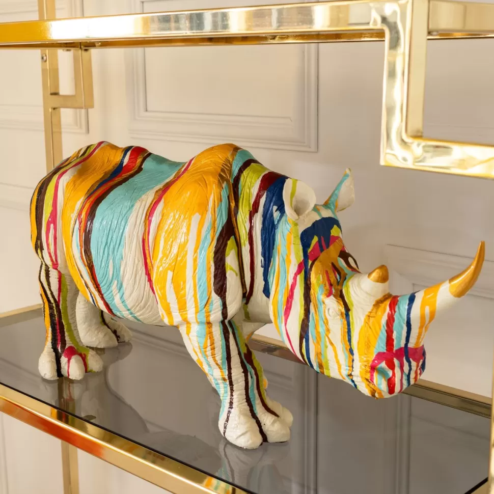 Figurki Dekoracyjne-KARE Design Figurka Dekoracyjna Rhino 55x26 Cm Kolorowa
