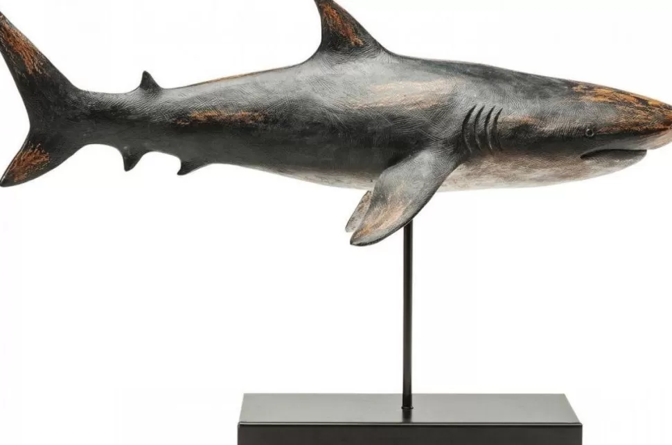 Figurki Dekoracyjne-KARE Design Figurka Dekoracyjna Shark Base 59x39 Cm Kolorowy