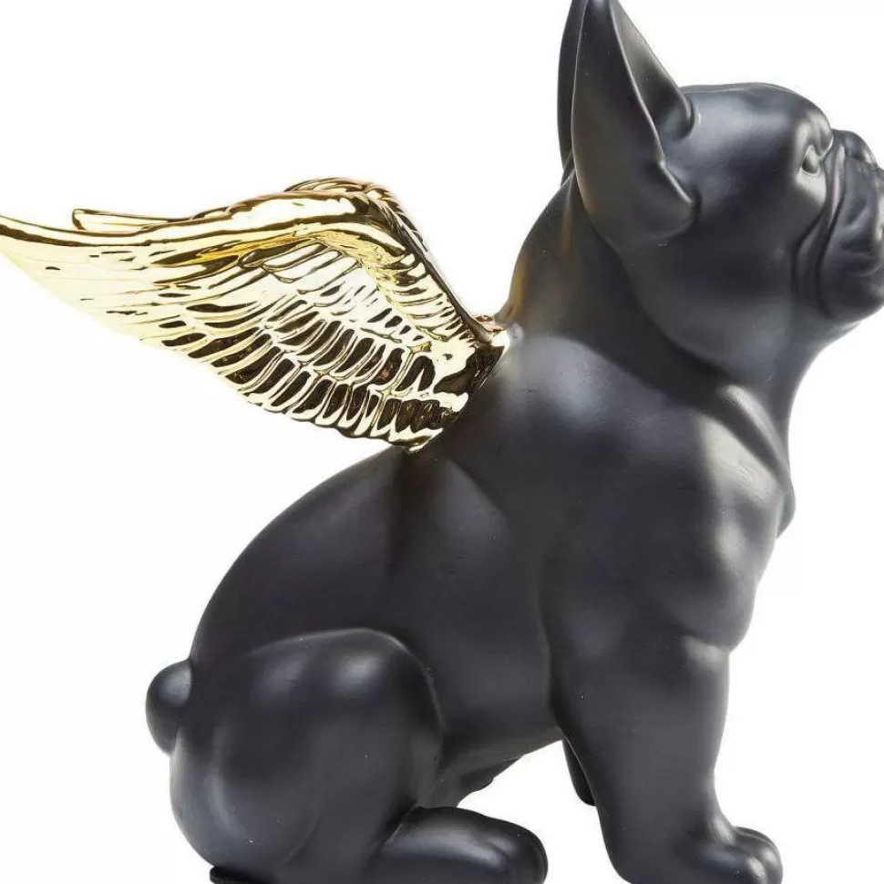 Figurki Dekoracyjne-KARE Design Figurka Dekoracyjna Sitting Angel Dog 21x22 Cm Czarna