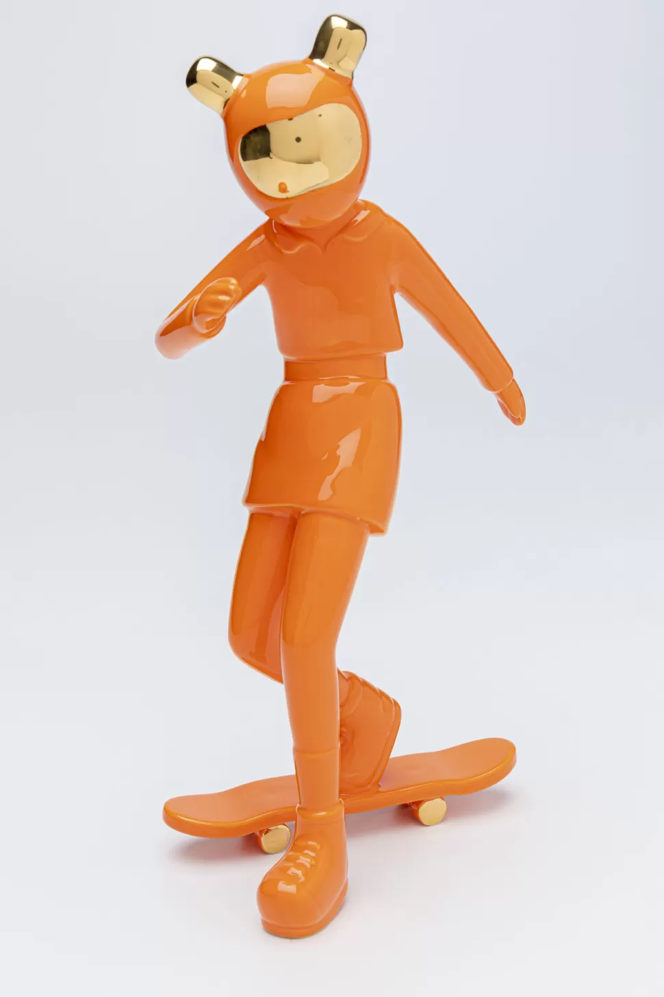 Figurki Dekoracyjne-KARE Design Figurka Dekoracyjna Skater Astronauta Pomarańczowa 17x33 Cm